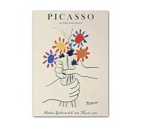 SSLDP LFHLI Pablo Picasso Affiche Vintage Lignes Simples Art Mural Pablo Picasso Peinture et Impressions Décoration intérieure Tableau 50x70cm sans Cadre