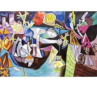 SSLDP LFHLI Pablo Picasso Affiches abstraites Cubisme Portrait Peinture sur Toile Pablo Picasso Art Mural et estampes Photos de décoration intérieure 50x70cmx1 sans Cadre
