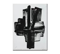 SSLDP LFHLI Pierre Soulages Affiche Abstraite Peinture Murale Black Ideal Line Pierre Soulages Peinture et estampes Décoration intérieure Tableau 50x70cm sans Cadre