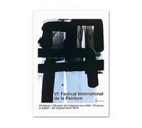 SSLDP LFHLI Pierre Soulages Affiche Abstraite Peinture Murale Black Ideal Line Pierre Soulages Peinture et estampes Décoration intérieure Tableau 50x70cm sans Cadre