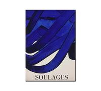 SSLDP LFHLI Pierre Soulages Affiche Abstraite Peinture Murale Blue Ideal Line Peinture et estampes Pierre Soulages Tableau de décoration intérieure 50x70cm sans Cadre