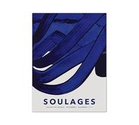 SSLDP LFHLI Pierre Soulages Affiche Abstraite Peinture Murale Blue Ideal Line Peinture et estampes Pierre Soulages Tableau de décoration intérieure 50x70cm sans Cadre