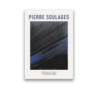 SSLDP LFHLI Pierre Soulages Affiche Exposition Ligne Idéale Art Mural Abstrait Pierre Soulages Peinture sur Toile Et Impressions Décoration D’intérieur Photos 50x70cm sans Cadre