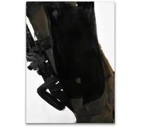 SSLDP LFHLI Pierre Soulages Affiches Abstrait Ligne Noire Art Mural Pierre Soulages Peinture sur Toile Et Impressions Nordique Home Decor Photos 50x70cmx1 sans Cadre