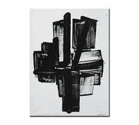 SSLDP LFHLI Pierre Soulages Musée Exposition Affiche Art Mural Abstrait Pierre Soulages Peinture sur Toile Et Impressions pour Décoration Intérieure Photos 50x70cm sans Cadre