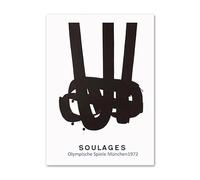 SSLDP LFHLI Pierre Soulages Poster Noir Ligne Idéale Abstrait Art Mural Pierre Soulages Peinture sur Toile Et Impressions pour La Maison Photos 50x70cm sans Cadre