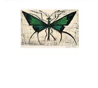 SSLDP LFHLI Poster rétro Bernard Buffet《Papillon Vert》Peinture Murale Bernard Buffet Peinture et Impressions Nordic Home Decor 50x70cm sans Cadre