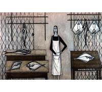 SSLDP LFHLI Poster Vintage Bernard Buffet《The Fish Shop》Œuvre Murale Bernard Buffet Toile et estampes Tableau de décoration intérieure Moderne 50x70cm sans Cadre