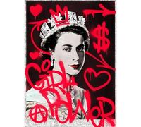 SSLDP LFHLI Reine Elizabeth II Affiche Vintage Graffiti Art Mural Reine Elizabeth II Peinture sur Toile Et Impressions Moderne Home Decor Photo 40x60cm sans Cadre