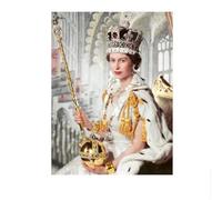 SSLDP LFHLI Reine Elizabeth II Portrait Affiche Moyen Âge Art Mural Reine Elizabeth II Peinture sur Toile Et Impressions Décoration Intérieure Photo 40x60cmx1 sans Cadre