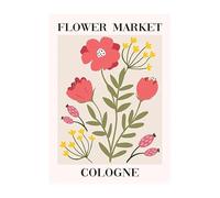 SSLDP LFHLI Rétro Marché aux Fleurs Esthétique Affiche Vintage Plante Art Mural Et Impressions Marché Aux Fleurs Toile Peinture Maison Vivant Décor Photo 40x60cm sans Cadre
