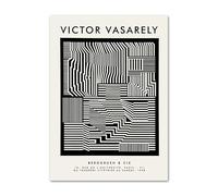 SSLDP LFHLI Victor Vasarely Affiche Abstraite Peinture Optique sur Toile Victor Vasarely Art Mural et Impressions Décoration de Maison 50x70cmx1 sans Cadre