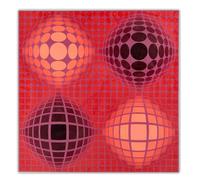 SSLDP LFHLI Victor Vasarely géométrie Affiche Illusion d’Optique Art Mural Victor Vasarely Peinture sur Toile et Impressions Nordique Home Decor Photo 50x50cm sans Cadre