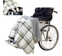 SSLEMMTH Couverture De Couverture De Chaise Roulante pour Adultes Doublure en Flanelle Poncho De Fauteuil Roulant Couverture De Genou, Couverture Chaude Pratique pour Canapé, Voiture,Blanc