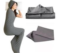 SSLEMMTH Sac De Sommeil Compressible, Sac De Couchage Portable avec Chapeau, Cocon Doux Et Confortable pour Rester Au Chaud, Sac De Sommeil Sensoriel pour Enfants Et Adultes,Gris,L