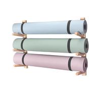 SSLW Support Mural en Bois pour Tapis De Yoga Support De Rangement pour Tapis d'exercice pour Rouleaux en Mousse Et Tapis d'exercice, Étagère De Rangement pour Salle De Sport Domicile