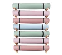 SSLW Support Mural en Bois pour Tapis De Yoga Support De Rangement pour Tapis d'exercice pour Rouleaux en Mousse Et Tapis d'exercice, Étagère De Rangement pour Salle De Sport Domicile