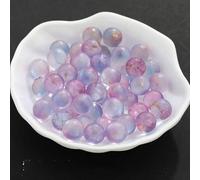 Ssmmam Lot de 10 billes de verre lumineuses violettes de 12 mm pour remplissage de vase, aquarium, décoration d'intérieur, bijoux à faire soi-même, design sans trou