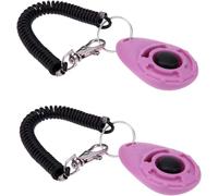 Ssmmam Lot de 2 cliquets roses pour dressage de chien faciles à utiliser avec bouton Accessoires de dressage solides et durables