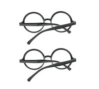 Ssmmam Lot de 2 lunettes rondes noires en plastique pour déguisement de magicien, cadeaux méchants pour filles et garçons