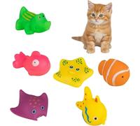 Ssmmam Lot de 6 jouets interactifs colorés pour chat de piscine, jouet aquatique flottant, jouet sensoriel pour chat d'intérieur