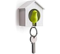 Ssmmam Porte-clé maison d'oiseaux, porte nti-perte, mini porte-clés nid d'oiseau, support mural, sifflet, porte-clés