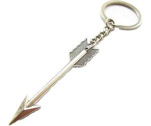 Ssmmam Porte-clés flèche argentée et flèche - Porte-clés bohème - Cadeau - Arbalète - Bijoux - Tir à l'arc (flèche avec chaîne 1,1 x 6,5 cm) - Perles et bijoux - Doré - 1