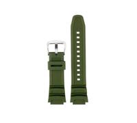 SSNAWBA Bracelet convexe en silicone compatible avec les montres Casio SGW-300/400/500 AQ-S810 AE-1200/1000W W-800H/W-218H, bracelet étanche(Green-silver buckle)