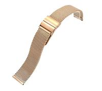 SSNAWBA Bracelet de montre à boucle milanaise 12/14/16/18/20/22mm à dégagement rapide universel hommes femmes bracelet en acier inoxydable bracelet de montre de remplacement en maille(Rose gold,18mm)