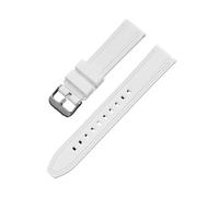 SSNAWBA Bracelet de montre de Sport en Silicone souple 20mm 22mm 24mm 26mm, caoutchouc de plongée étanche for hommes, Bracelet de remplacement, accessoires de montre(White,20mm)