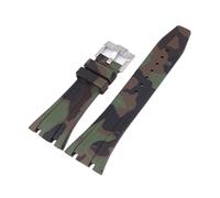 SSNAWBA Bracelet de montre en caoutchouc 26 mm compatible avec Audemars Piguet Royal Oak 15400 15703 avec boucle papillon camouflage pour homme compatible avec AP, 26mm, Agate