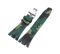 SSNAWBA Bracelet de montre en caoutchouc 26 mm compatible avec Audemars Piguet Royal Oak 15400 15703 avec boucle papillon camouflage pour homme compatible avec AP, 26mm, Agate