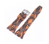 SSNAWBA Bracelet de montre en caoutchouc 26 mm compatible avec Audemars Piguet Royal Oak 15400 15703 avec boucle papillon camouflage pour homme compatible avec AP, 26mm, Agate