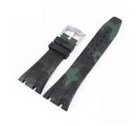 SSNAWBA Bracelet de montre en caoutchouc 26 mm compatible avec Audemars Piguet Royal Oak 15400 15703 avec boucle papillon camouflage pour homme compatible avec AP, 26mm, Agate