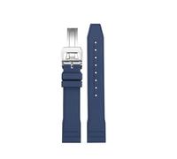 SSNAWBA Bracelet de montre en caoutchouc fluoré compatible avec les montres d'aviateur IWC Princekin Mark 20 PORTUGIESER, bracelet de montre en caoutchouc 20 mm 21 mm for homme(Blue-silver,21mm)