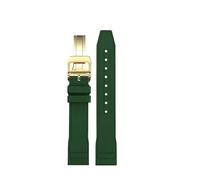 SSNAWBA Bracelet de montre en caoutchouc fluoré compatible avec les montres d'aviateur IWC Princekin Mark 20 PORTUGIESER, bracelet de montre en caoutchouc 20 mm 21 mm for homme(Dark green-gold,21mm)