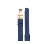 SSNAWBA Bracelet de montre en caoutchouc fluoré compatible avec les montres d'aviateur IWC Princekin Mark 20 PORTUGIESER, bracelet de montre en caoutchouc 20 mm 21 mm for homme(Blue-rosegold,21mm)