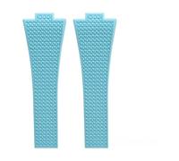 SSNAWBA Bracelet de montre en caoutchouc fluoré compatible avec Tissot PRX T137 FKM 11 mm 12 mm for homme et femme, fermoir déployant à dégagement rapide(LightBlue -NoBuckle,11mm)