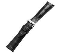 SSNAWBA Bracelet de montre en cuir 12/13/14/15/16/17/18/19/20/21/22/23/24mm hommes femmes universel peau de vache souple remplacer Bracelet ceinture(Svart,23mm)