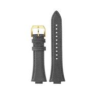 SSNAWBA Bracelet de montre en cuir et nylon 12 mm compatible avec Tissot PRX Super Player T137.410A T137.407A, bracelet incurvé for homme 12 mm T137, accessoires(Grey-gold)