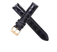 SSNAWBA Bracelet de montre en cuir véritable à dégagement rapide, compatible avec les bracelets de montre Diesel DZ, Fossil, DW, CK, Armani, 18 mm, 20 mm(Black-Crocodile-Gold,20mm)