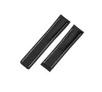 SSNAWBA Bracelet de montre en cuir véritable compatible avec Breitling, compatible avec Navitimer World Avenger Superocean 22 mm 24 mm for homme(Svart,22mm,No buckle)