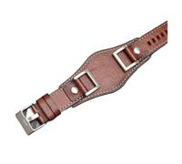 SSNAWBA Bracelet de montre en cuir véritable, compatible avec les accessoires Fossil JR1157, style vintage, avec joint en acier inoxydable, 24 mm(Brown-silver buckle)