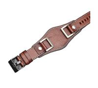 SSNAWBA Bracelet de montre en cuir véritable, compatible avec les accessoires Fossil JR1157, style vintage, avec joint en acier inoxydable, 24 mm(Brown-black buckle)