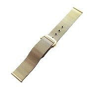SSNAWBA Bracelet de montre en maille milanaise compatible avec Omega Seamaster 007, extrémité en acier inoxydable avec boucle déployante papillon, 20 mm, 22 mm(Gold,20mm)