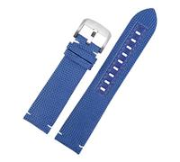 SSNAWBA Bracelet de montre en nylon for homme, compatible avec Citizen Mido Navigator M026.629/430 Ocean Star M042.430, bracelet en cuir et toile 22 mm(Blue steel pin)