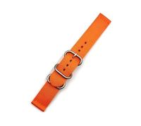 SSNAWBA Bracelet de montre en nylon rayé avec boucle à anneau noir 18 mm, 20 mm, 22 mm, 24 mm, for hommes et femmes, bracelet de rechange compatible avec Samsung S3, compatible avec Huawei GT(Orange s