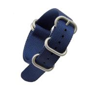 SSNAWBA Bracelet de montre en nylon robuste 18 mm 20 mm 22 mm 24 mm en acier inoxydable avec boucle en toile for homme - Compatible avec 007(Blue silver,20mm)
