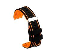 SSNAWBA Bracelet de montre en silicone compatible avec Swatch IRONY YIS401G YVS401G/441G/YAS112G, bracelet en caoutchouc, interface concave-convexe, accessoires de montre(Black orange-silver,20mm)