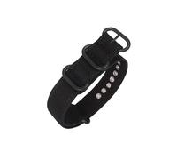SSNAWBA Bracelet de montre en toile et Nylon for hommes, 18mm, 20mm, 22mm, 24mm, 26mm, boucle d'anneau, Sport, résistant à la sueur, Bracelet de remplacement(Black black,24mm)